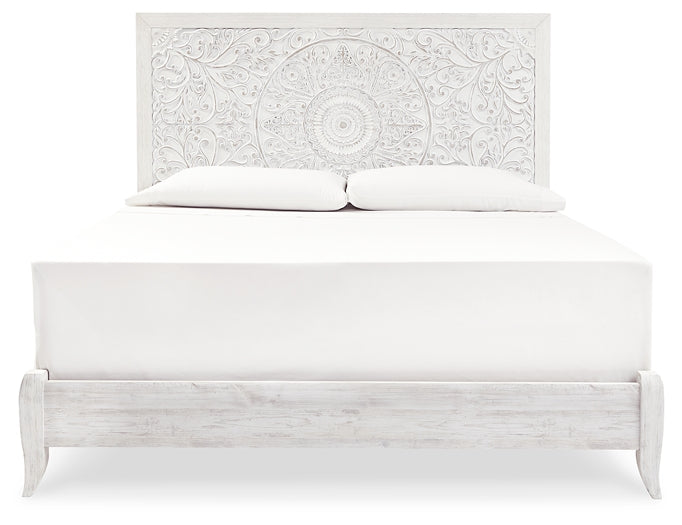 Paxberry King Panel Bed with Mirrored Dresser Milwaukee Furniture of Chicago - Furniture Store in Chicago Serving Humbolt Park, Roscoe Village, Avondale, & Homan Square