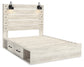 Cambeck Queen Panel Bed with 2 Storage Drawers with Mirrored Dresser and Nightstand Milwaukee Furniture of Chicago - Furniture Store in Chicago Serving Humbolt Park, Roscoe Village, Avondale, & Homan Square