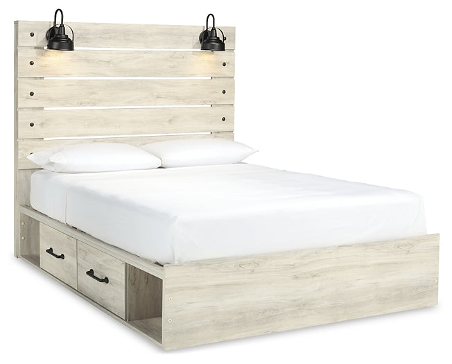 Cambeck Queen Panel Bed with 2 Storage Drawers with Mirrored Dresser and Nightstand Milwaukee Furniture of Chicago - Furniture Store in Chicago Serving Humbolt Park, Roscoe Village, Avondale, & Homan Square