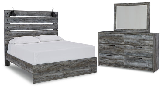 Baystorm Queen Panel Bed with Mirrored Dresser Milwaukee Furniture of Chicago - Furniture Store in Chicago Serving Humbolt Park, Roscoe Village, Avondale, & Homan Square