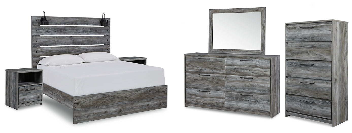 Baystorm Queen Panel Bed with Mirrored Dresser, Chest and 2 Nightstands Milwaukee Furniture of Chicago - Furniture Store in Chicago Serving Humbolt Park, Roscoe Village, Avondale, & Homan Square