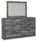 Baystorm Queen Panel Headboard with Mirrored Dresser, Chest and Nightstand Milwaukee Furniture of Chicago - Furniture Store in Chicago Serving Humbolt Park, Roscoe Village, Avondale, & Homan Square