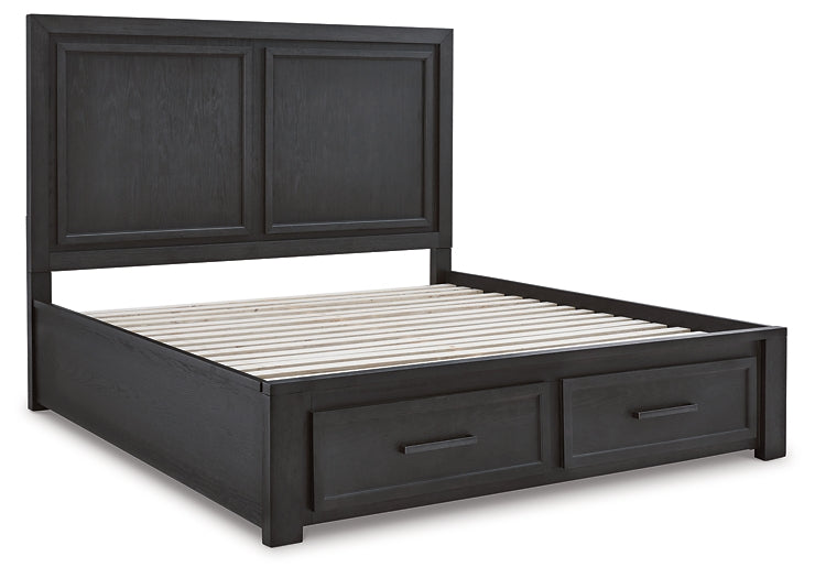 Foyland King Panel Storage Bed with Mirrored Dresser and 2 Nightstands Milwaukee Furniture of Chicago - Furniture Store in Chicago Serving Humbolt Park, Roscoe Village, Avondale, & Homan Square