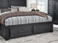 Foyland King Panel Storage Bed with Mirrored Dresser and 2 Nightstands Milwaukee Furniture of Chicago - Furniture Store in Chicago Serving Humbolt Park, Roscoe Village, Avondale, & Homan Square