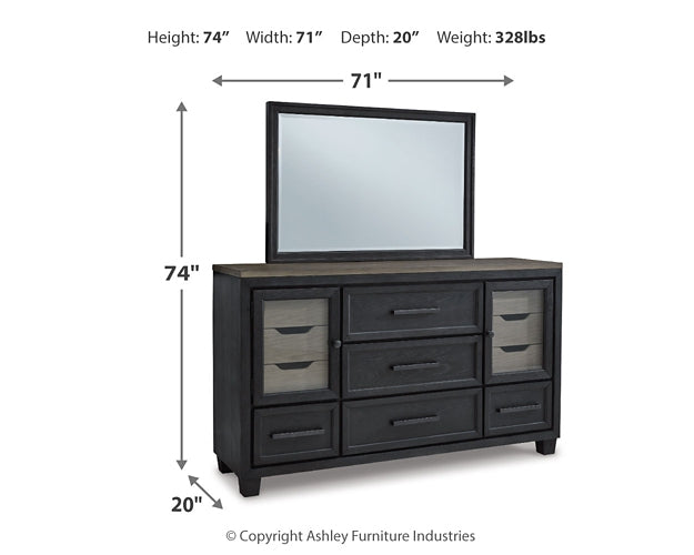 Foyland King Panel Storage Bed with Mirrored Dresser Milwaukee Furniture of Chicago - Furniture Store in Chicago Serving Humbolt Park, Roscoe Village, Avondale, & Homan Square