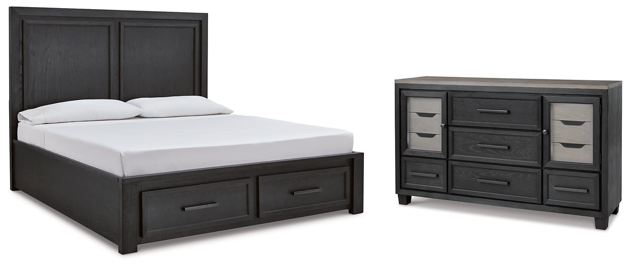 Foyland Queen Panel Storage Bed with Dresser Milwaukee Furniture of Chicago - Furniture Store in Chicago Serving Humbolt Park, Roscoe Village, Avondale, & Homan Square