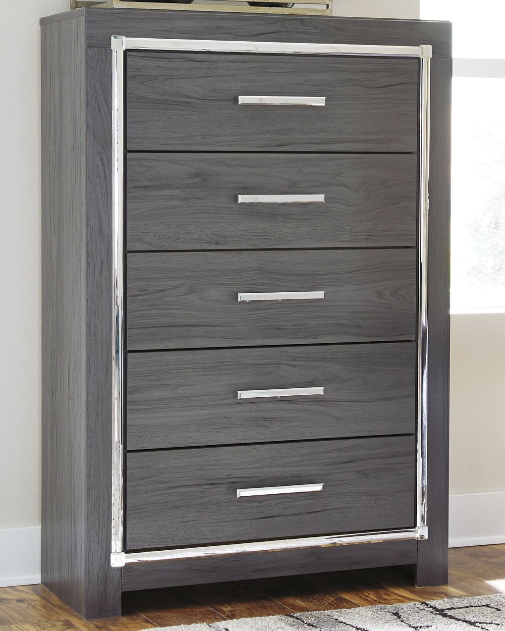 Lodanna Full Panel Bed with 2 Storage Drawers with Mirrored Dresser and Chest Milwaukee Furniture of Chicago - Furniture Store in Chicago Serving Humbolt Park, Roscoe Village, Avondale, & Homan Square