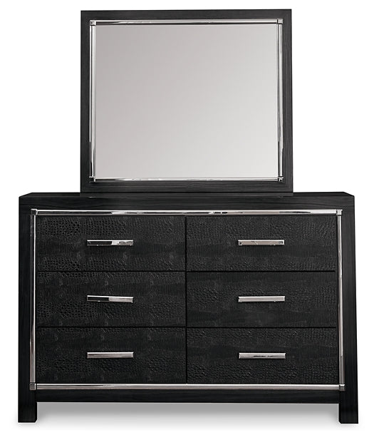 Kaydell Queen Upholstered Panel Storage Bed with Mirrored Dresser, Chest and 2 Nightstands Milwaukee Furniture of Chicago - Furniture Store in Chicago Serving Humbolt Park, Roscoe Village, Avondale, & Homan Square