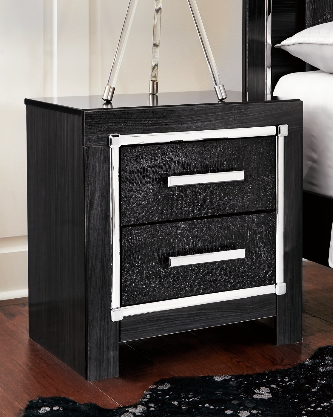 Kaydell Queen Upholstered Panel Storage Bed with Mirrored Dresser, Chest and 2 Nightstands Milwaukee Furniture of Chicago - Furniture Store in Chicago Serving Humbolt Park, Roscoe Village, Avondale, & Homan Square