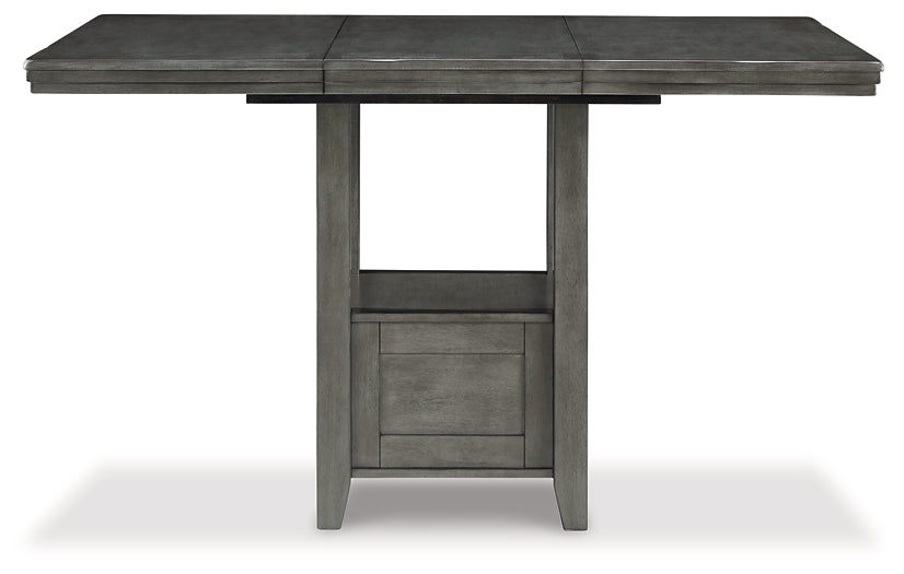 Hallanden Counter Height Dining Table and 6 Barstools with Storage Milwaukee Furniture of Chicago - Furniture Store in Chicago Serving Humbolt Park, Roscoe Village, Avondale, & Homan Square