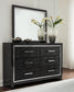 Kaydell King Upholstered Panel Headboard with Mirrored Dresser, Chest and 2 Nightstands Milwaukee Furniture of Chicago - Furniture Store in Chicago Serving Humbolt Park, Roscoe Village, Avondale, & Homan Square